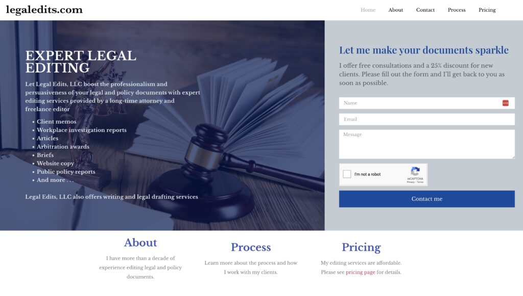 Legal Edits website photo